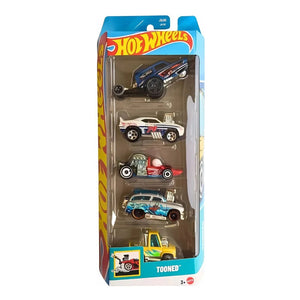 Set 5 Autos Basicos Hot Wheels Tooned Vehiculo Mattel Coche