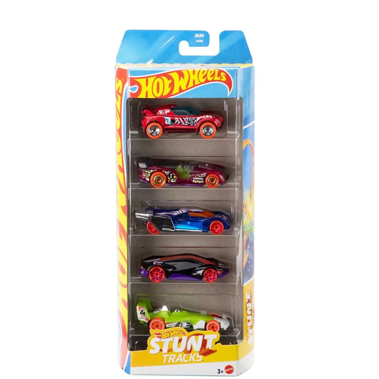 Set 5 Autos Basicos Hot Wheels Stunt Tracks Vehículo Mattel