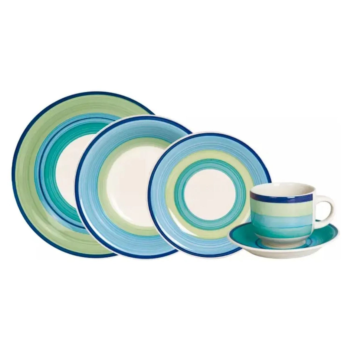 Vajilla Hallen Ceramica 30 Piezas Modelo Mallorca Color verde