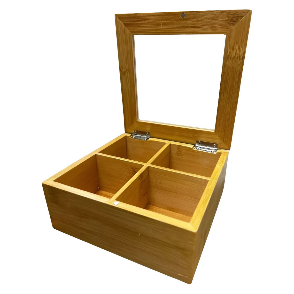 Caja Compartida Madera Sobres De Te 4 Divisiones 16x16 Cm | Disparo.cl