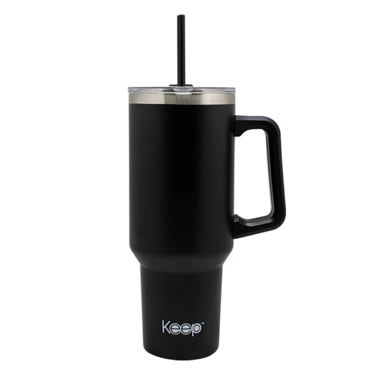 Vaso Mug Térmico Keep 1.1L Metálico Negro Con Bombilla
