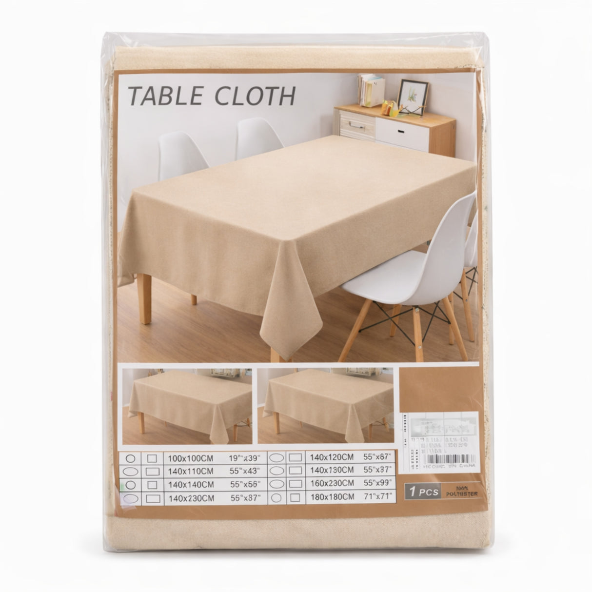 Mantel de Mesa 140x220 cm para Mesa Rectangular Beige | Disparo.cl