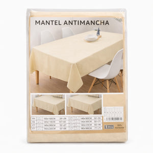 Mantel de Mesa Antimanchas 140x220 cm Rectangular Beige Claro | Disparo.cl