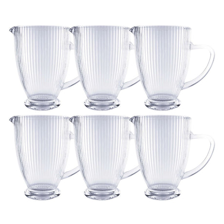 Set 6 Jarras Talladas 1350mL Lisa Bebida Allegra Vidrio | Disparo.cl