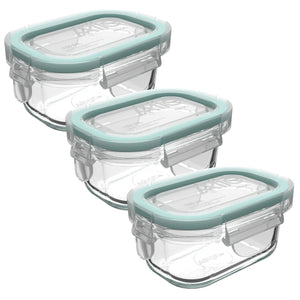 Set 3 Contenedores Hermeticos Allegra Vidrio 150mL Rectangular