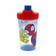 Vaso Botella Infantil Spidey Marvel Doble Tapa Libre de BPA fondo blanco
