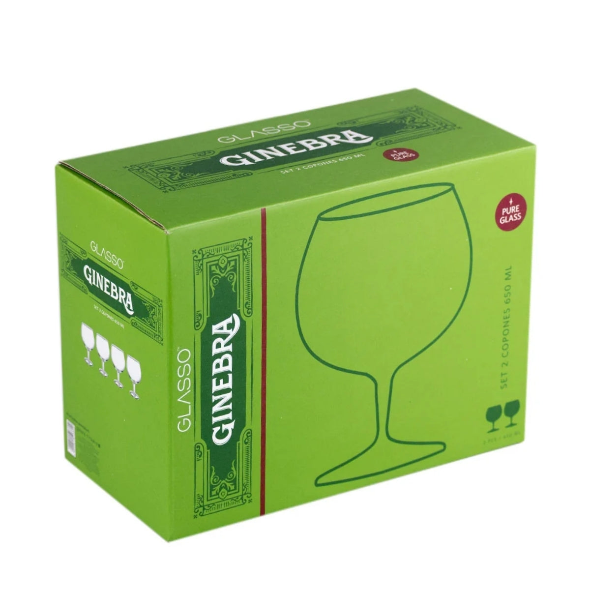 Set 2 Copones Ginebra de 650 Ml Glasso