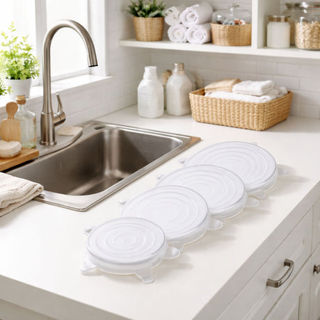 Set 6 Tapas De Silicona Plastico Adaptable Para Alimentos | Disparo.cl