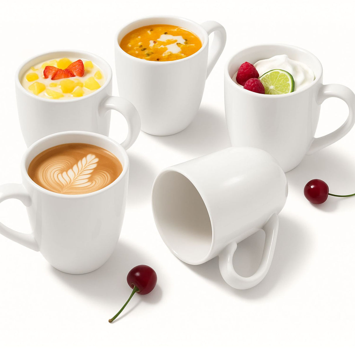 Set 6 Tazas Mug De Ceramica Blanco Bullet 325mL Hallen