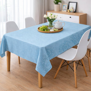Mantel de Mesa Antimanchas 140x220 cm Celeste Borde Floral