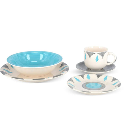 Juego 30pzs Ceramica Marianne Hallen Color Celeste