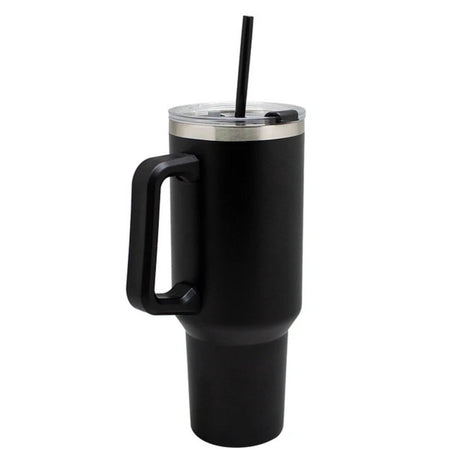 Vaso Mug Térmico Keep 1.1L Metálico Negro Con Bombilla