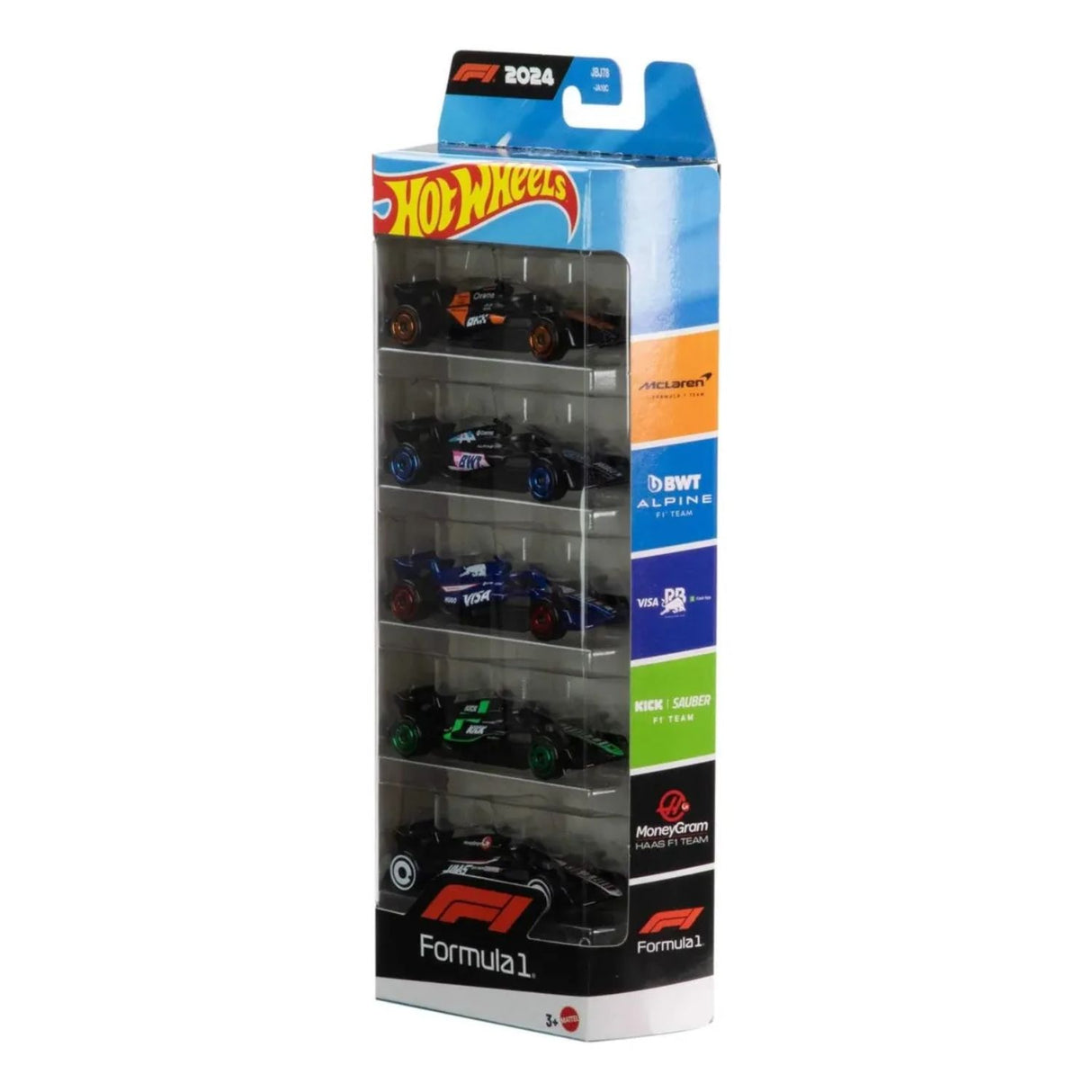 Set 5 Autos Basicos Hot Wheels Formula 1 Vehiculo Mattel