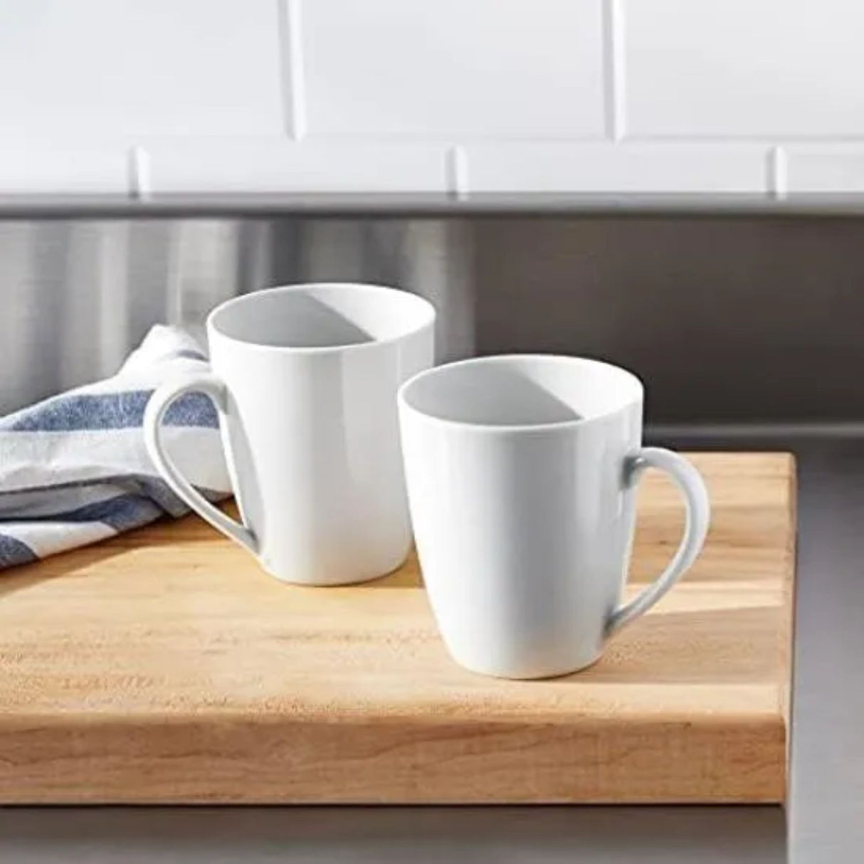 Set 6 Tazas Mug De Ceramica Blanco Bullet 325mL Hallen
