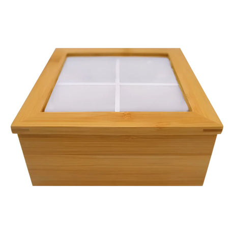 Caja Compartida Madera Sobres De Te 4 Divisiones 16x16 Cm