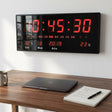 Reloj Digital Pared Luz Led Hora Fecha Temperatura 36x15cm | Disparo.cl
