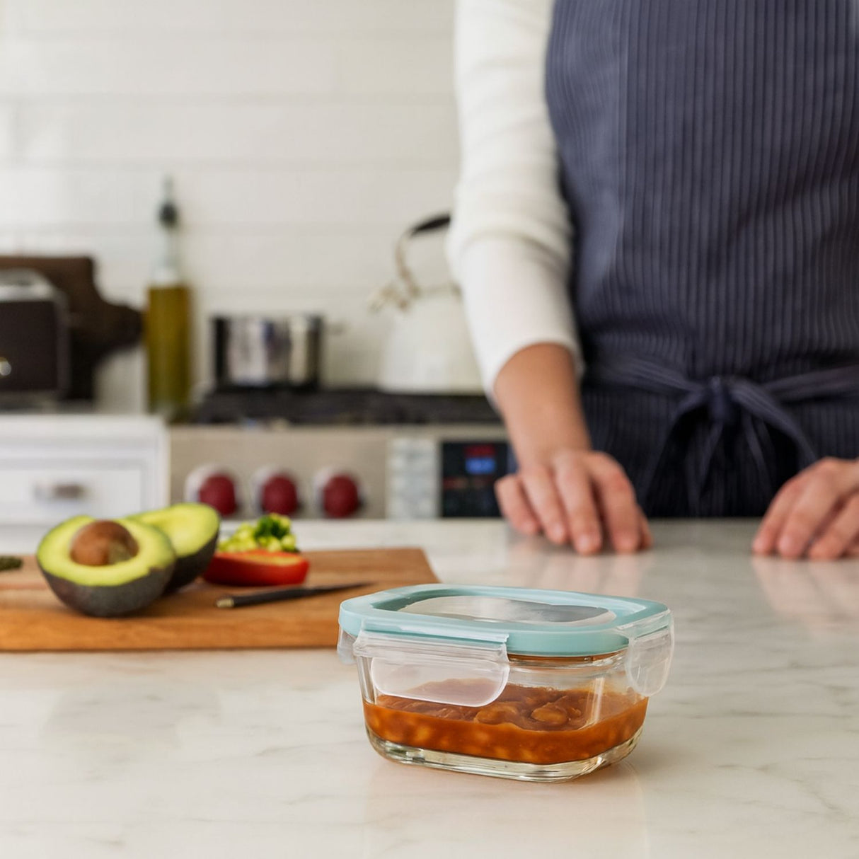 Contenedor Hermetico Allegra Vidrio 150mL Rectangular Cocina