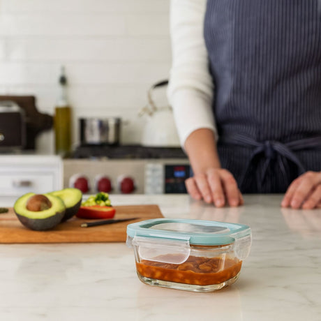 Contenedor Hermetico Allegra Vidrio 150mL Rectangular Cocina