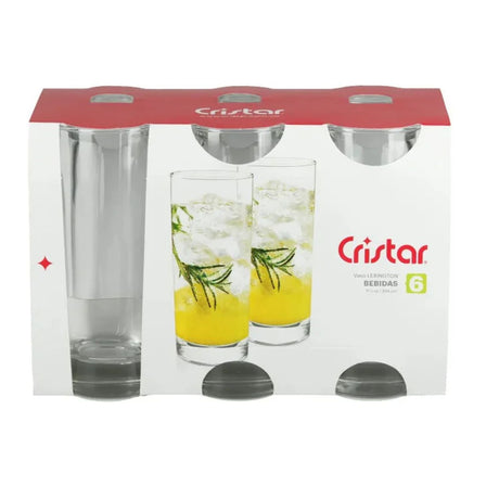 Set 12 Vasos Lexington Altos 334mL Cristar Elegante Vidrio | Disparo.cl