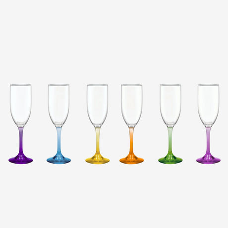 Display 6 Copas Champagne 176cc Flute Versalles Pie Color