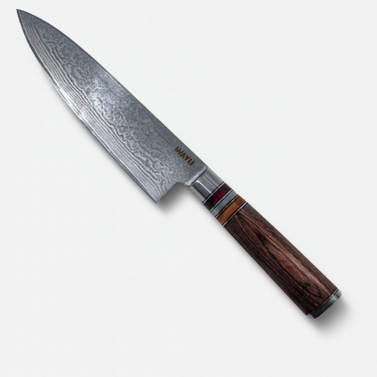 Cuchillo Damascus Brown Pakka Wayu Limited 33cm Resistente