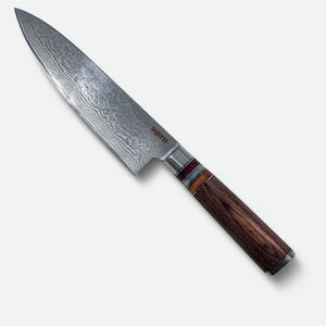 Cuchillo Damascus Brown Pakka Wayu Limited 33cm Resistente