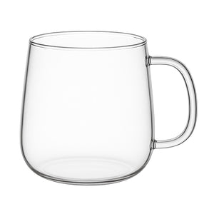 Set 2 Tazas Vidrio Transparente 490mL Diseño Curvo Moderno