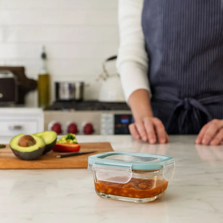 Set 10 Contenedor Hermetico Allegra Vidrio 150mL Rectangular