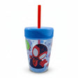 Vaso Bombilla Infantil Spiderman Marvel 520ml Libre de BPA fondo blanco