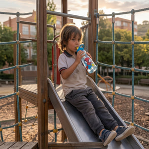 Botella Curva Infantil Spiderman Libre de BPA Bombilla