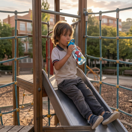Botella Curva Infantil Spiderman Libre de BPA Bombilla
