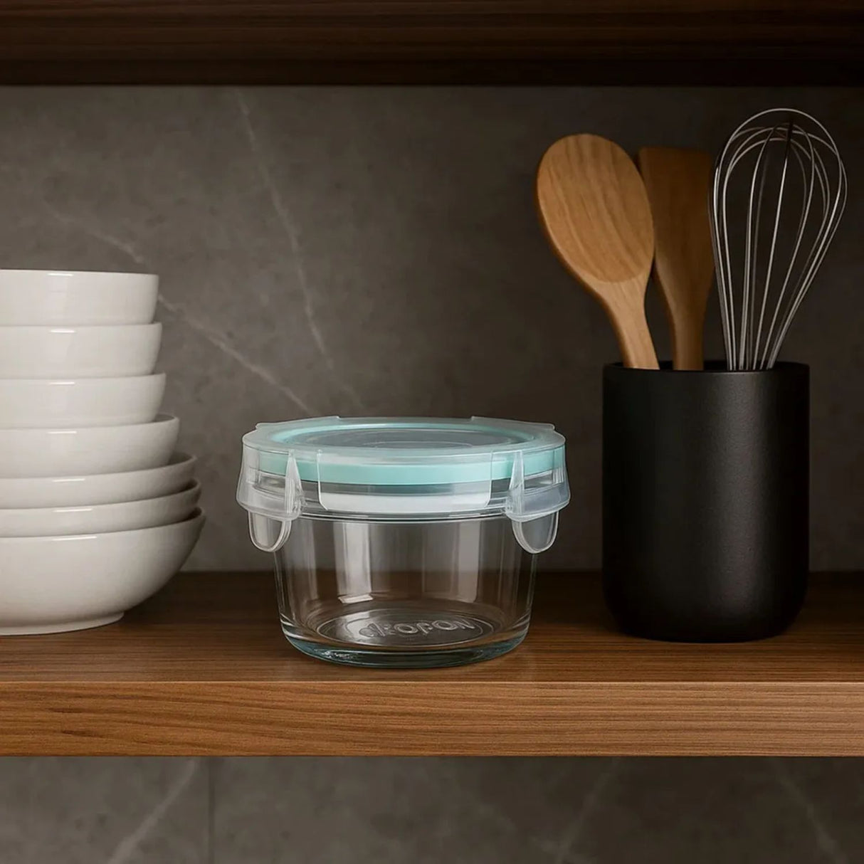 Set 10 Contenedores Hermetico Allegra Vidrio 165mL Redondo