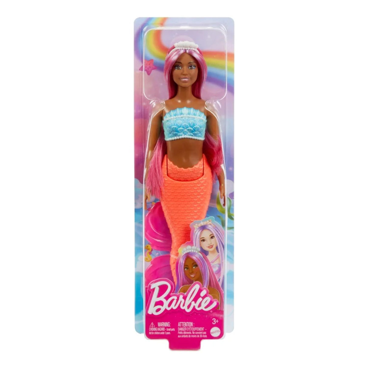 Barbie Muñeca Fantasía Sirena Mattel Cabello Fucsia Juguete