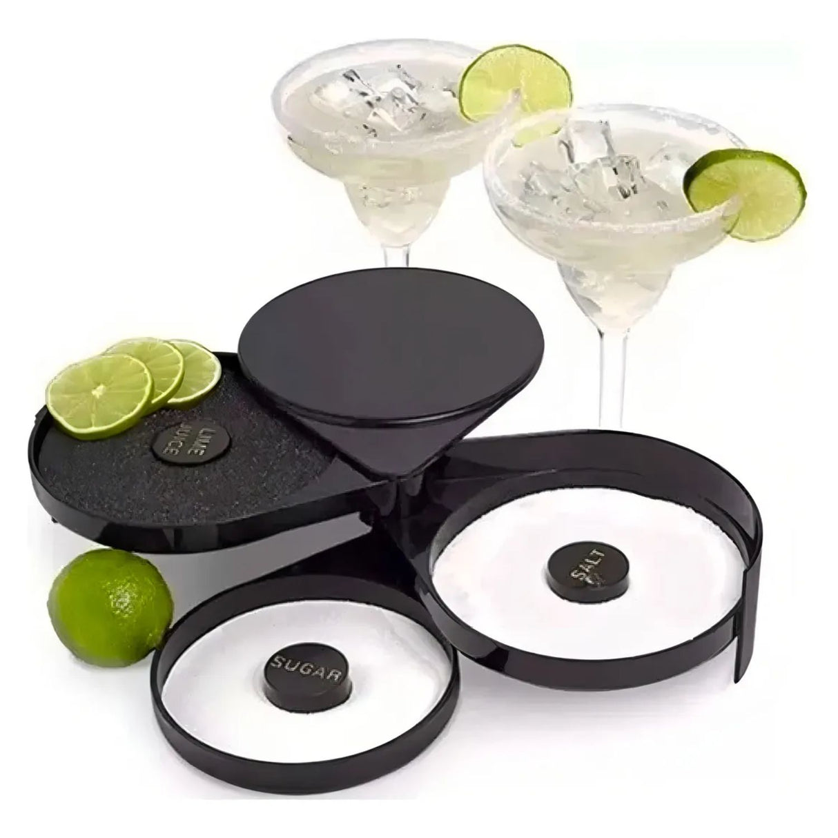 Escarchador Orillador Copas Coctel Plástico 3 Compartimentos | Disparo.cl