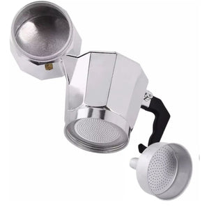 Moledor Eléctrico De Café + Cafetera Italiana Greca 3 Tazas Color Gris | Disparo.cl