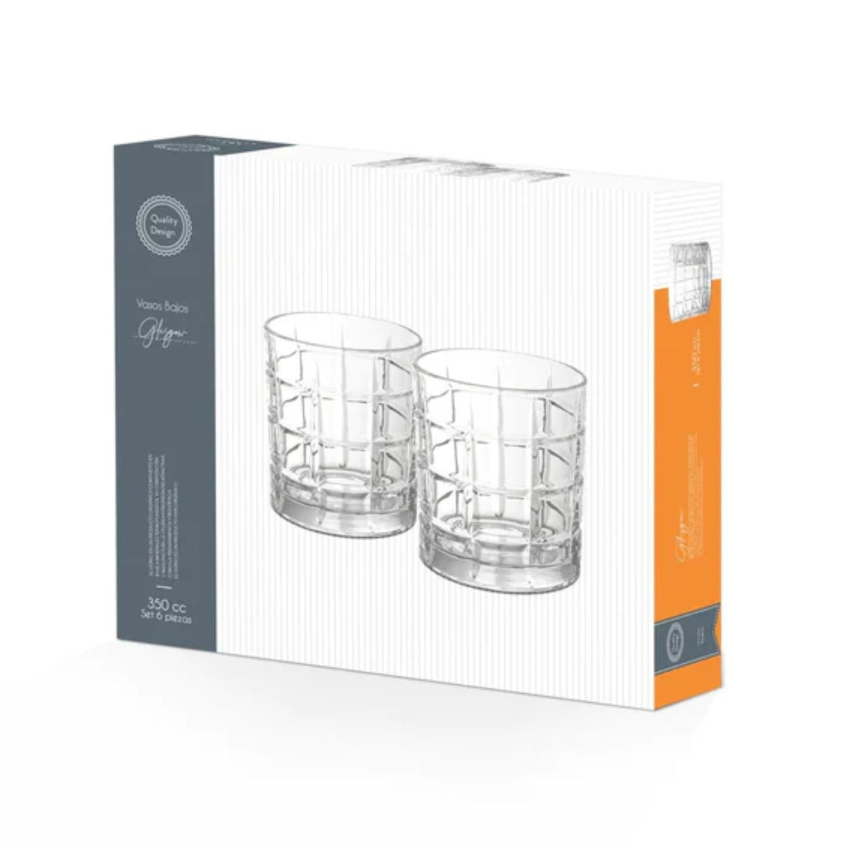 Set De 6 Vasos Bajos 350Cc Modelo Glasglow Jugos Bebidas