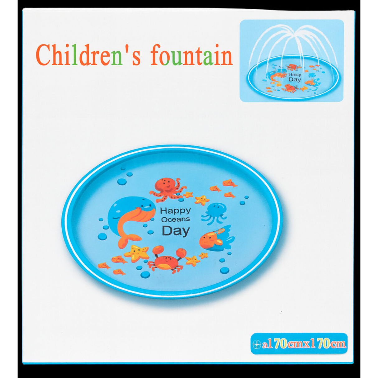 Alfombra Inflable Lanza Agua Dibujos Marinos Niños 170x170cm