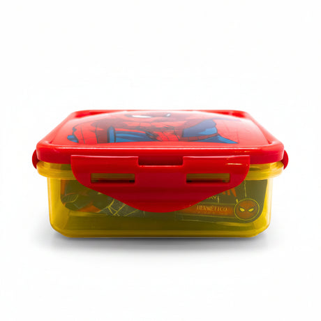 Hermetico Cuadrado Spiderman Infantil 400ml Libre de BPA