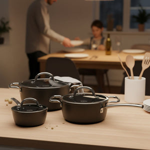 Batería Cocina 6 Piezas Aluminio Forjado Black Antiadherente Wens | Disparo.cl