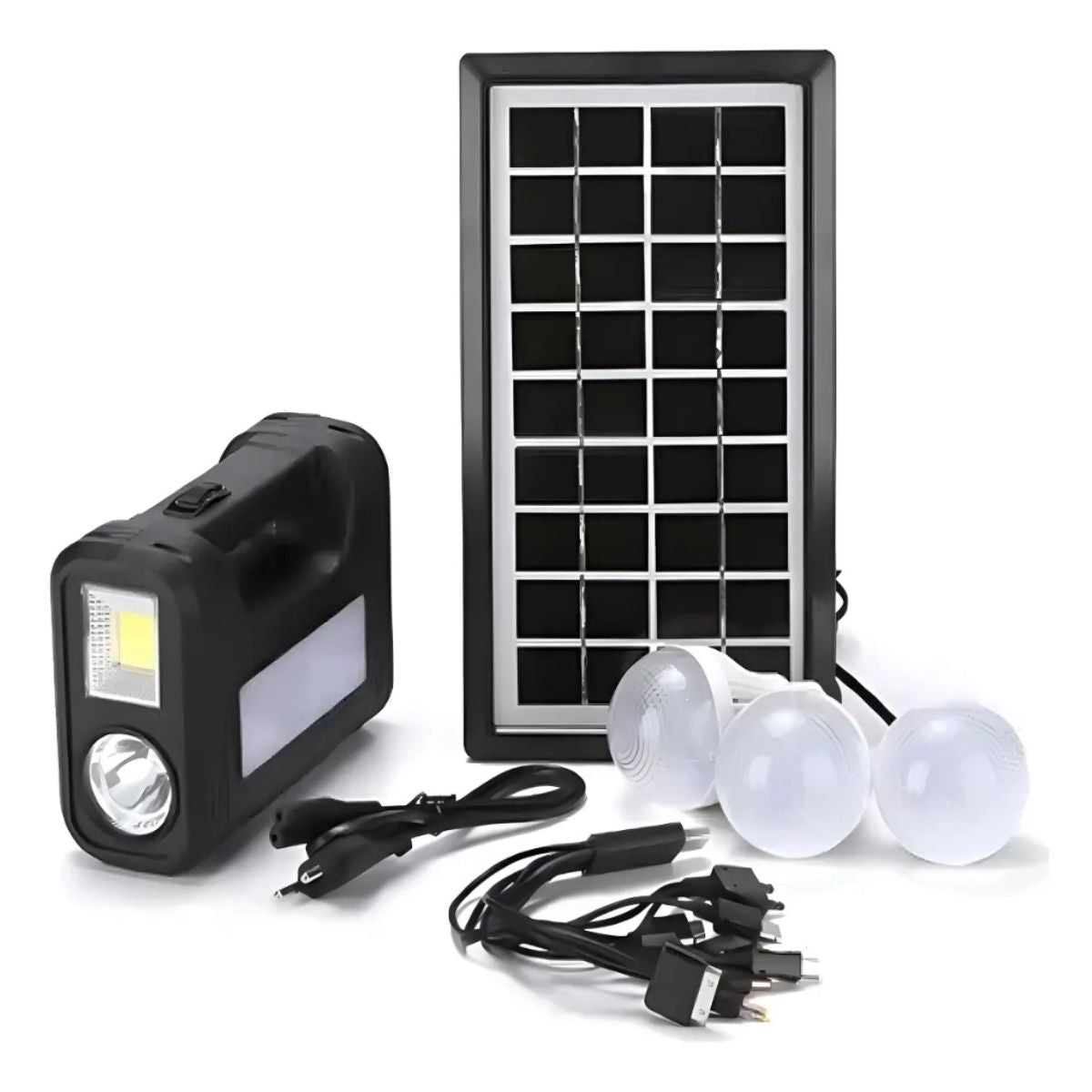 Kit Iluminacion Solar Tasbel Portatil con Ampolletas y Linterna