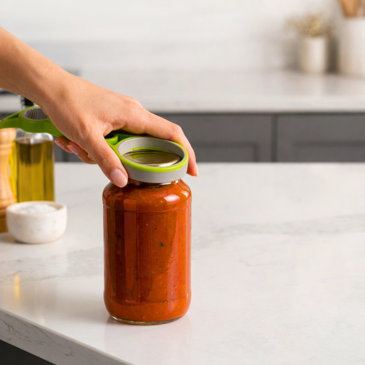 Detalle de Abridor de Botellas Frascos Multifuncional para Cocina