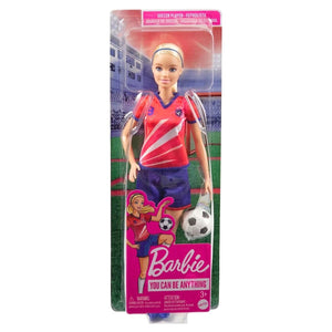 Barbie Jugadora de Futbol Muñeca Mattel en caja fondo blanco | Disparo.cl