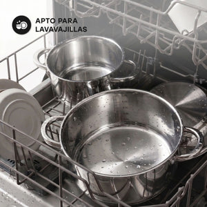 Batería de Cocina 6 Piezas Acero Inoxidable Wens 410-6SS imagen realista apta para lavavajilla