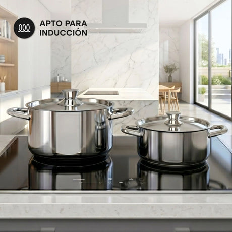 Batería de Cocina 6 Piezas Acero Inoxidable Wens 420-6SS imagen realista