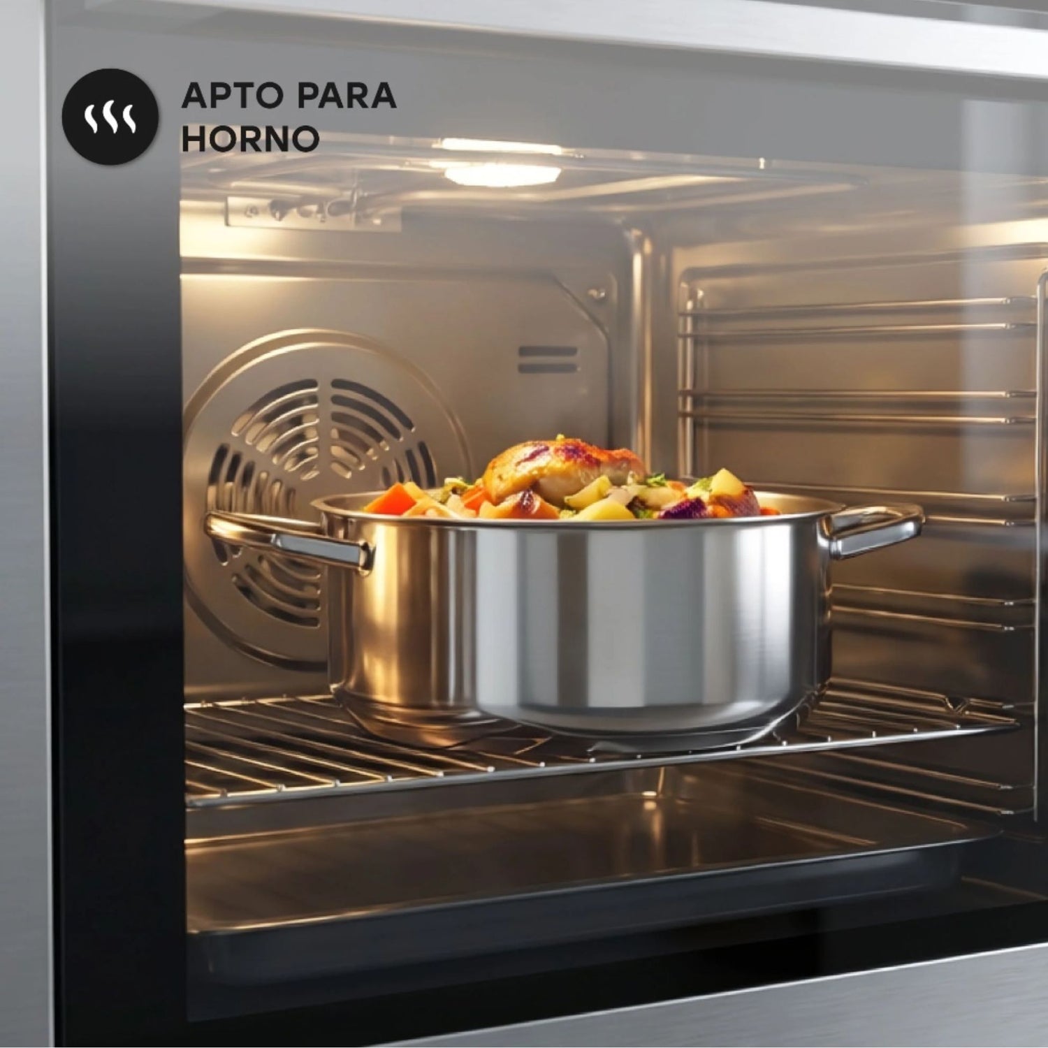 Batería de Cocina 6 Piezas Acero Inoxidable Wens 420-6SS imagen realista horno