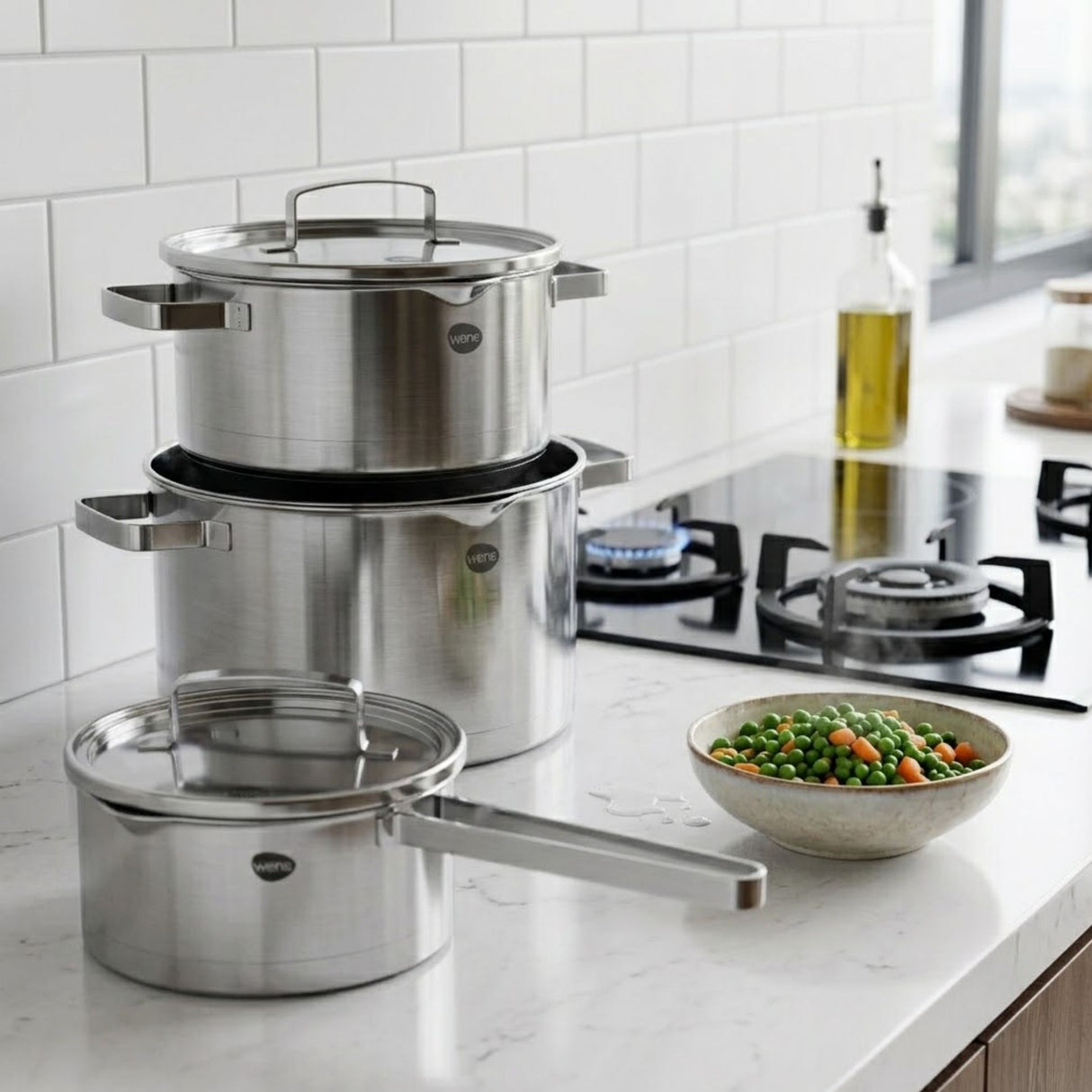Bateria de Cocina 6 Piezas Acero Inoxidable Wens 510-6SS imagen realista lifestyle