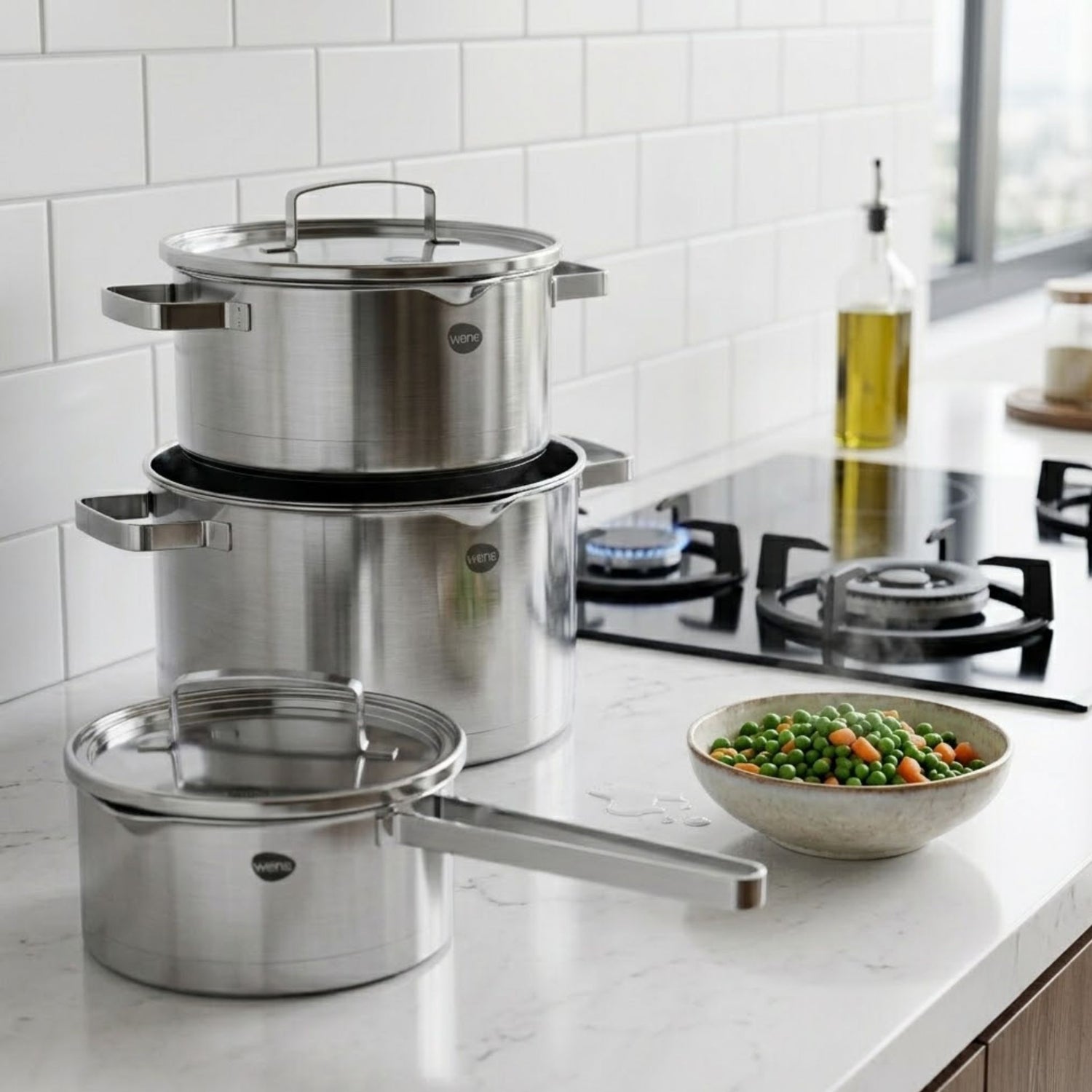 Bateria de Cocina 6 Piezas Acero Inoxidable Wens 510-6SS imagen realista lifestyle