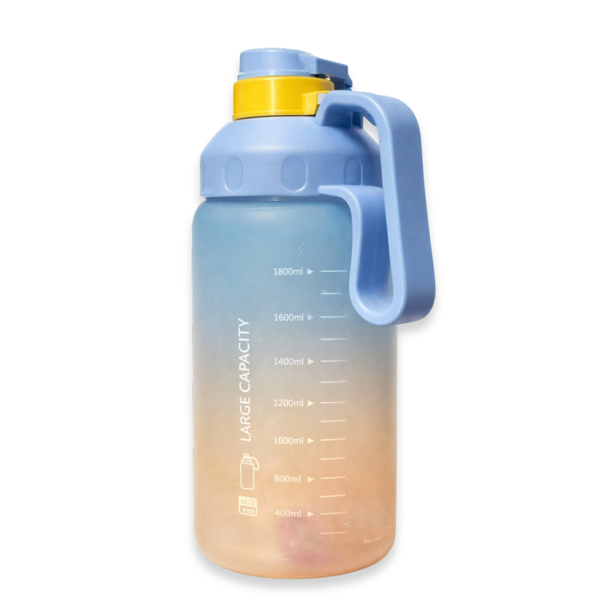 Botella Deportiva Degradé Celeste Naranja 1800 mL con Asa