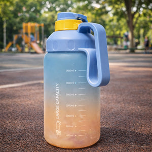 Botella Deportiva Degradé Celeste Naranja 1800 mL con Asa