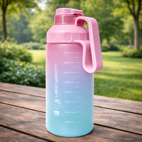 Botella Deportiva Degradé Rosa Aqua 1800 mL con Asa